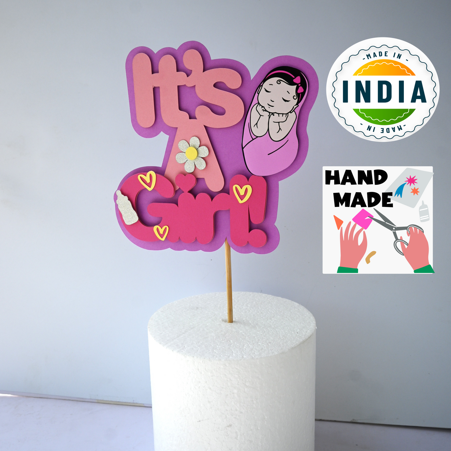 It's a Girl Cake Topper - Baby Shower & Birthday Decoration