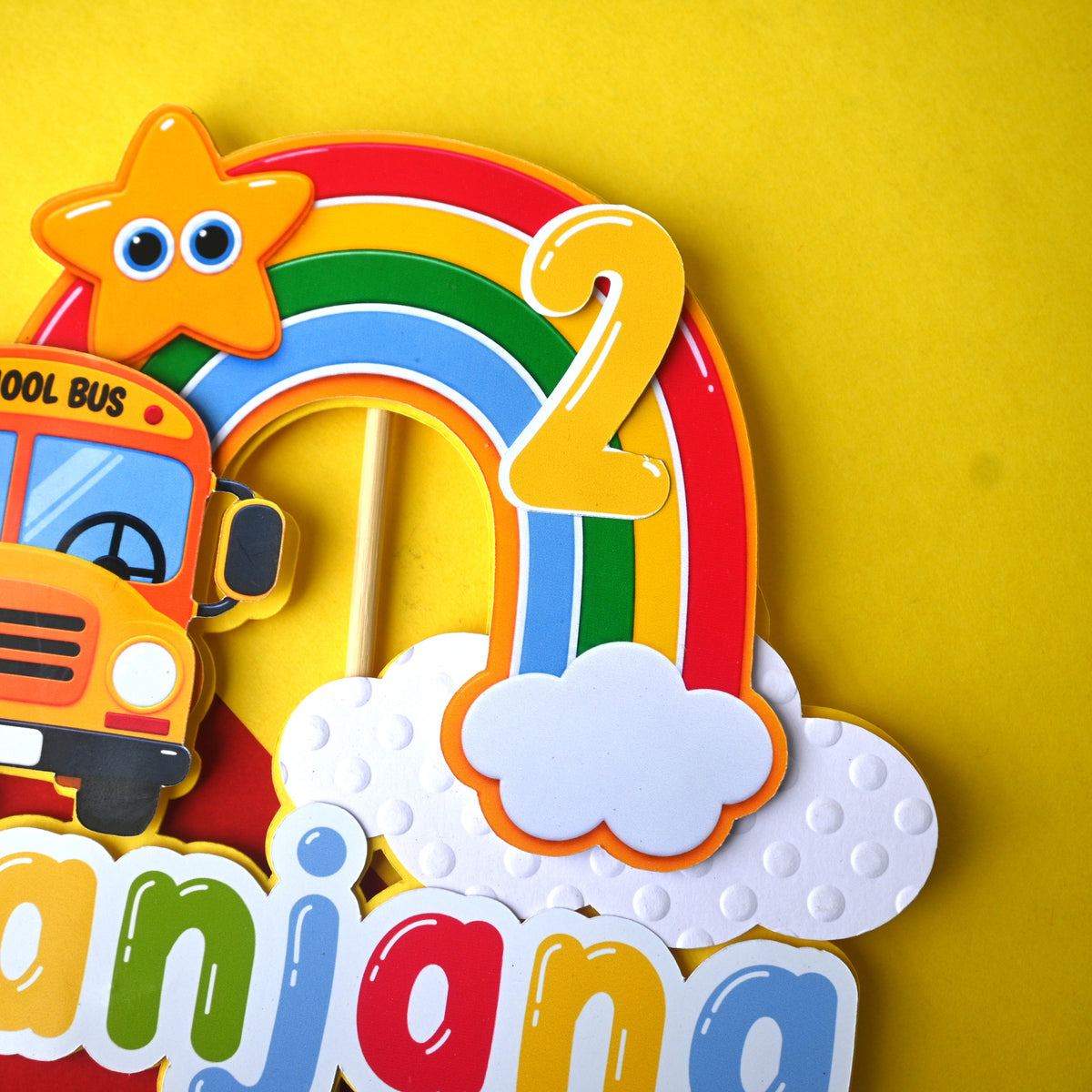 Wheels on the Bus Cake Topper