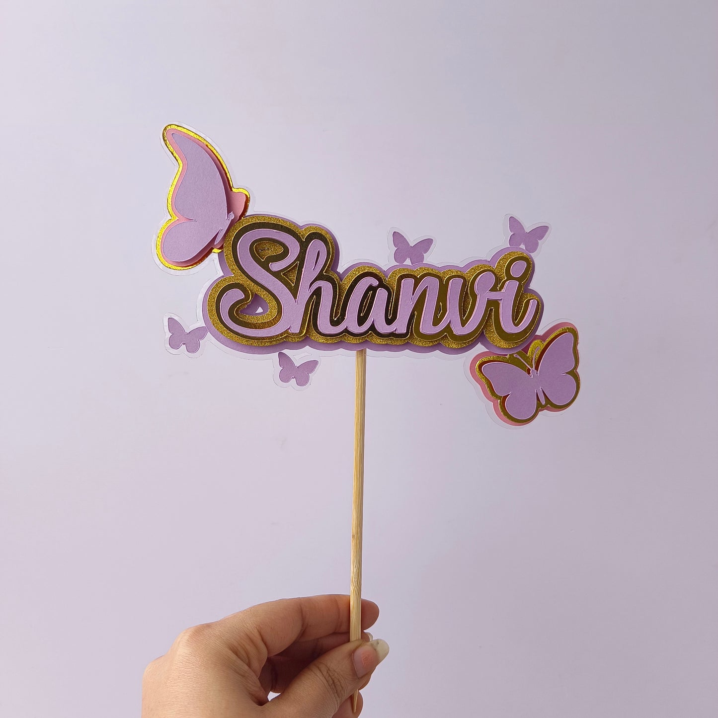 Handcrafted Butterfly Name Topper -