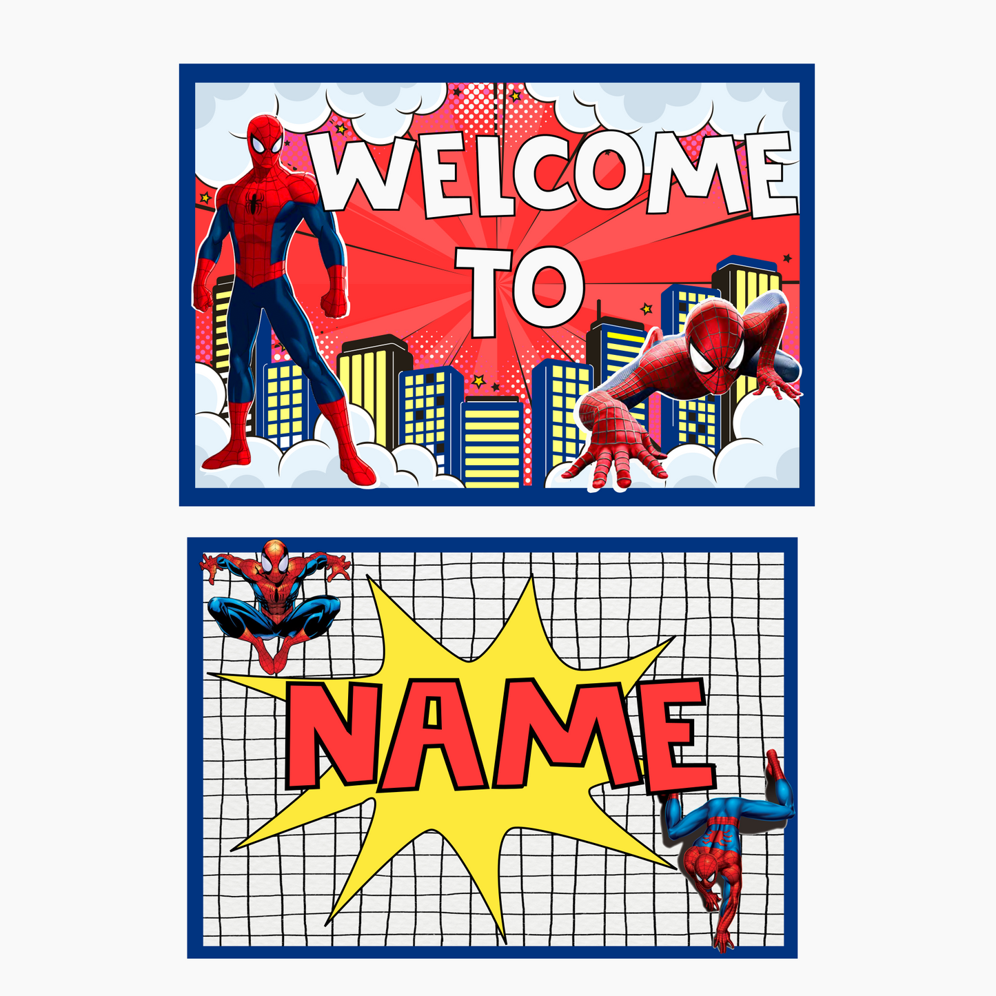 Spiderman Welcome Banner - Custom Name & Age - Party Decoration