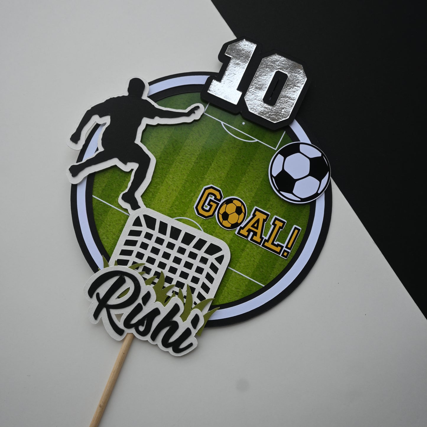 Football Theme Cake Topper – Handcrafted Party Decoration