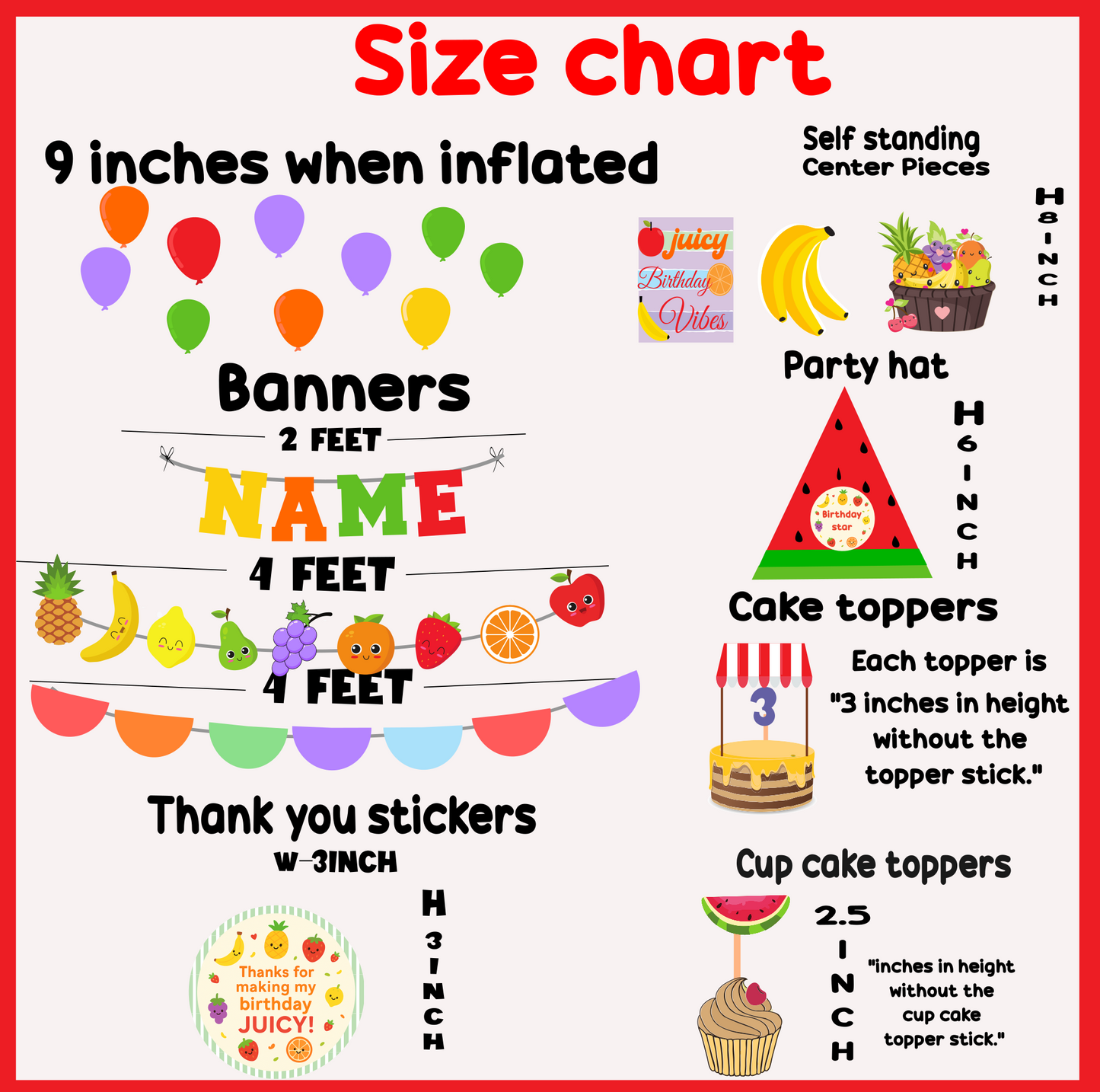 "Fruit Theme Birthday Party Pack"