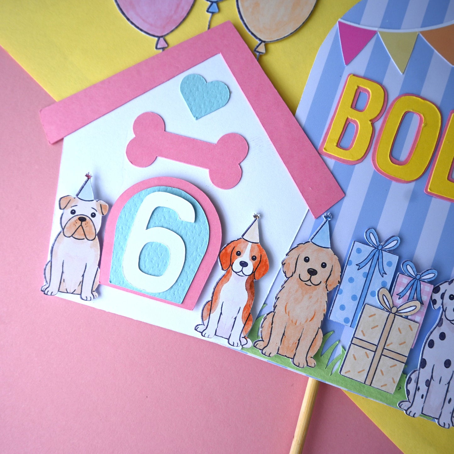 Puppy Dog Cake Topper – Handcrafted Party Decoration