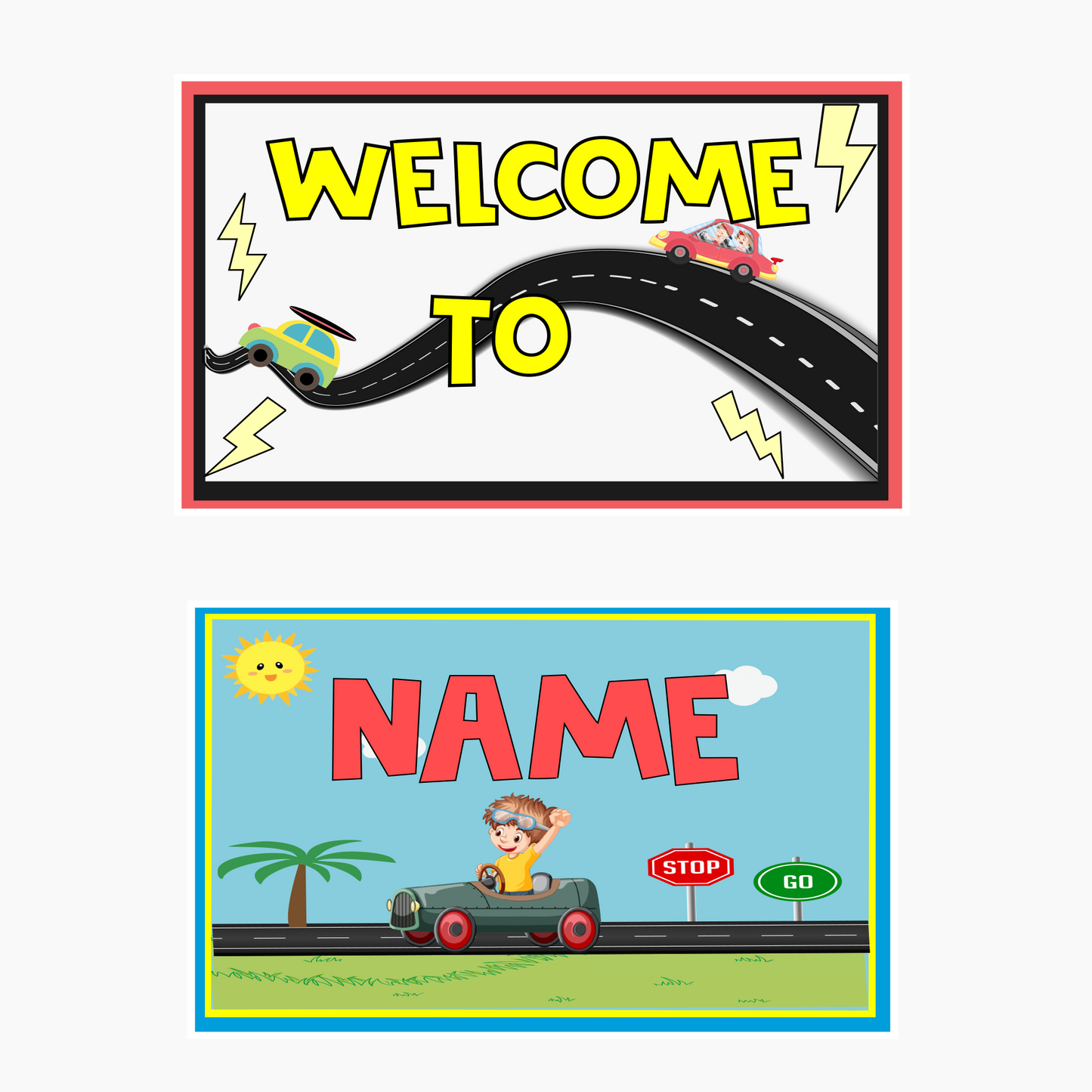 Car Welcome Banner - Custom Name & Age - Party Decoration