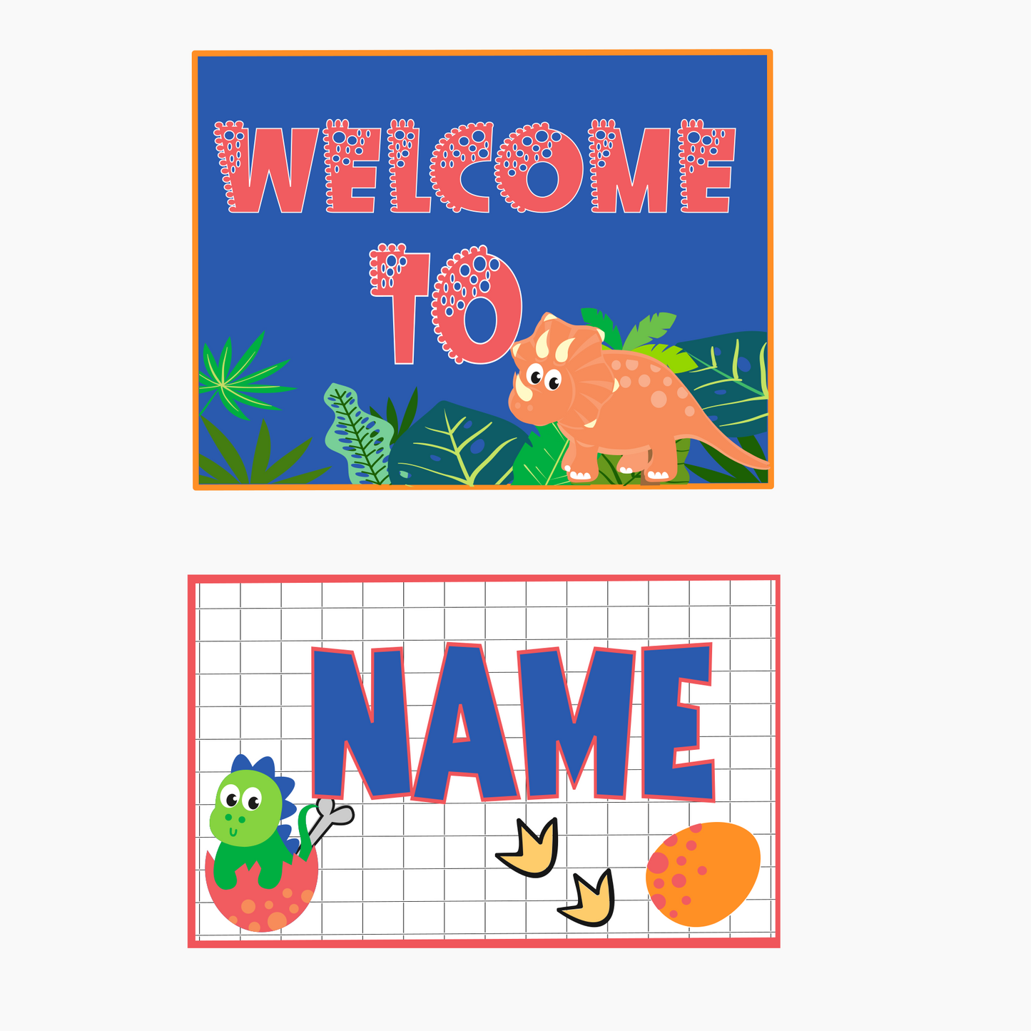 Dinosaur Welcome Banner - Custom Name & Age - Party Decoration