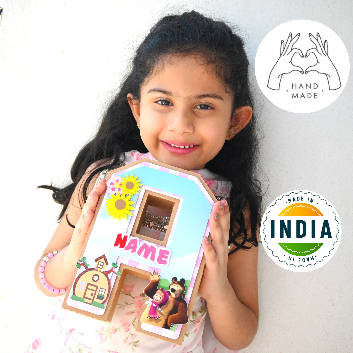 Masha and the Bear 3D Letter Birthday Decoration - Customizable with Name or Age