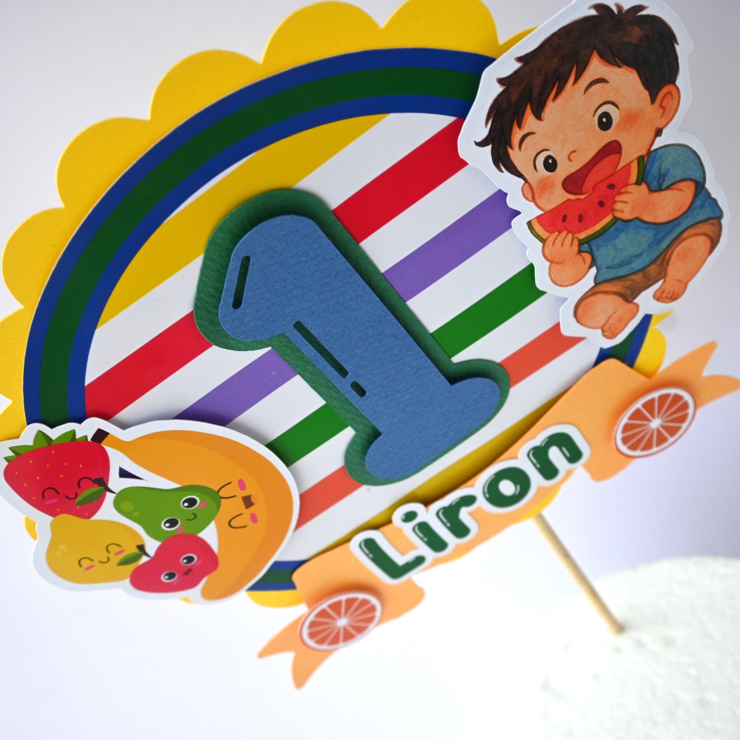 Fruit Theme Cake Topper – Handcrafted Party Decoration