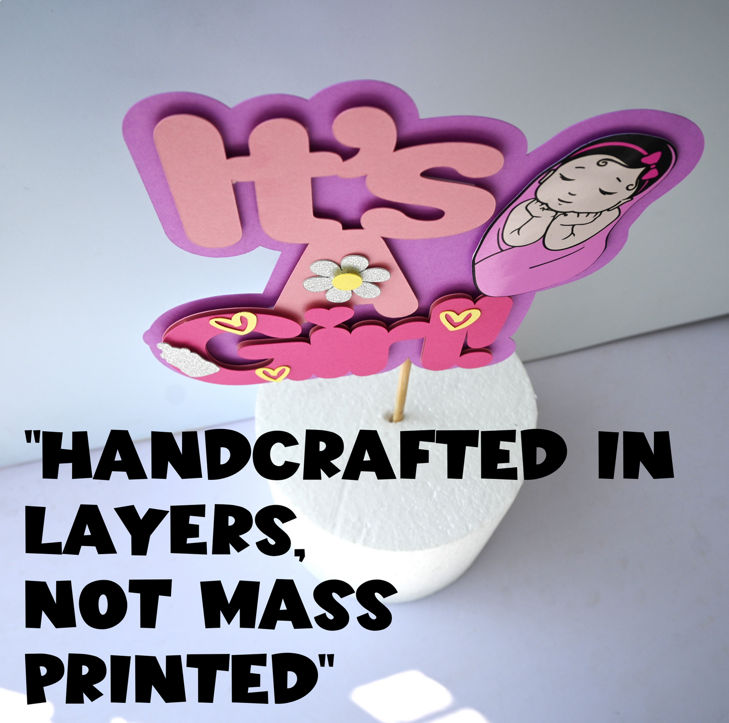 It's a Girl Cake Topper - Baby Shower & Birthday Decoration