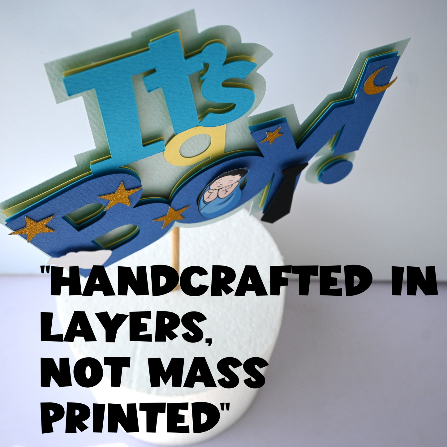 It's a Boy Cake Topper - Baby Shower & Birthday Decoration