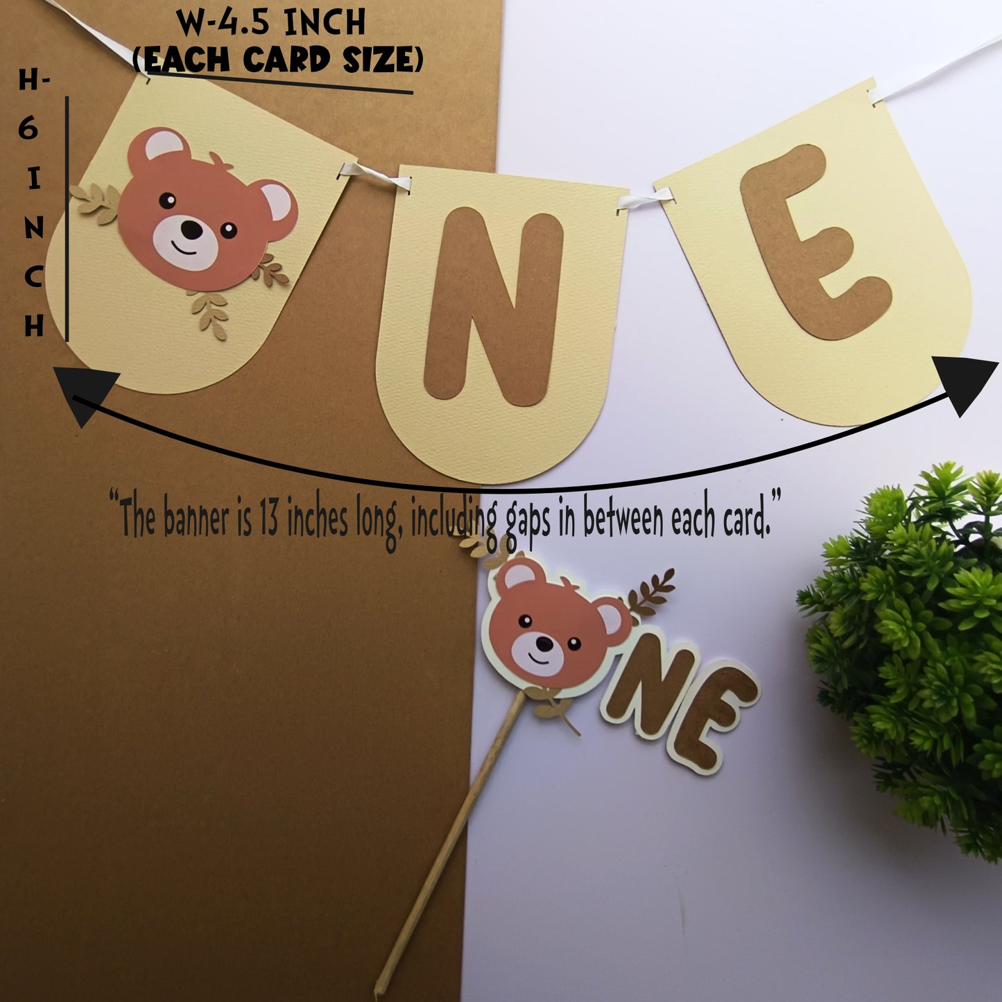 Teddy high chair banner and cake topper: