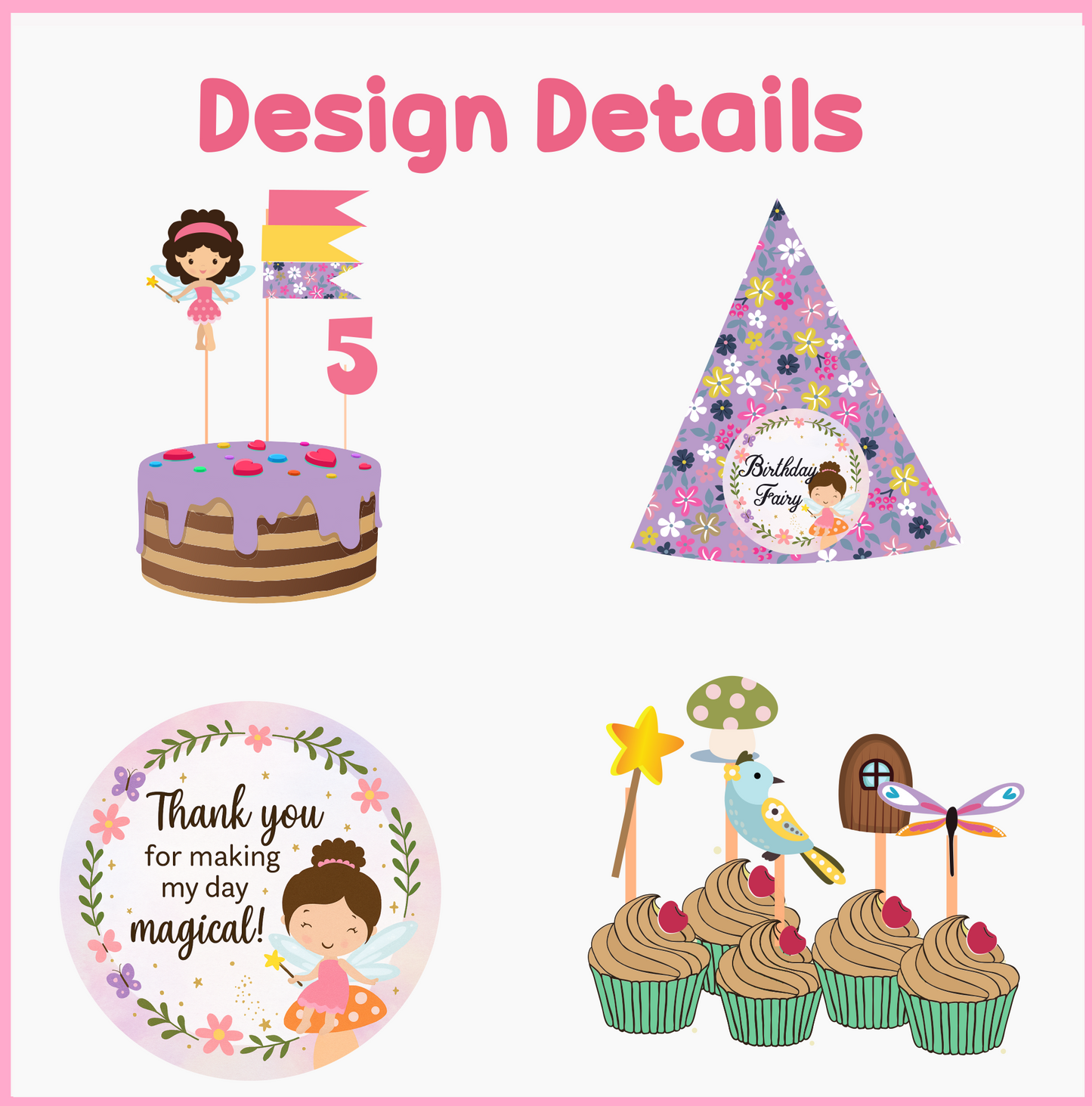 Fairy Theme Birthday Party Pack for Girls