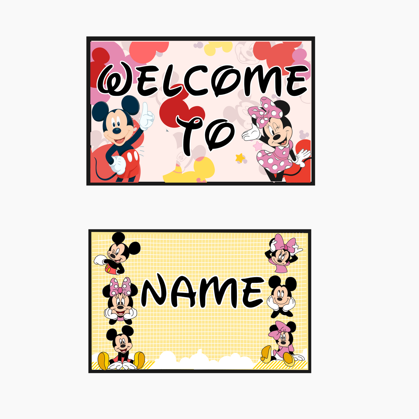 Mickey Mouse Welcome Banner - Custom Name & Age - Party Decoration