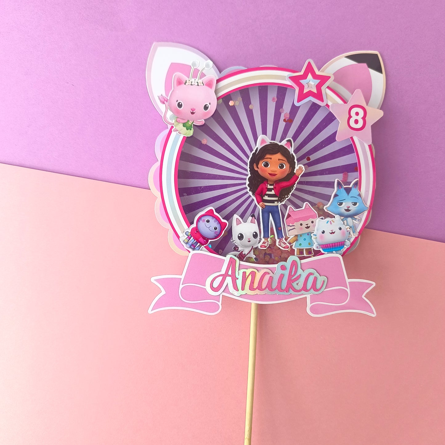 Gabby Dollhouse Shaker Cake Topper