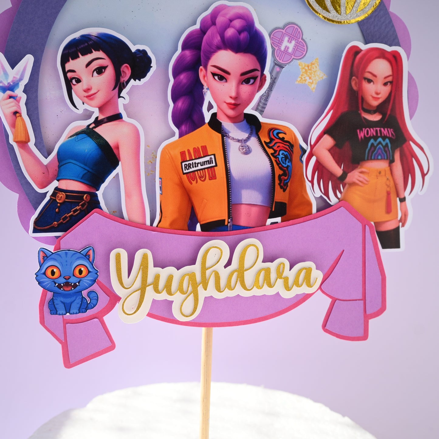 K-Pop Cake Topper - Custom Name & Age - Handcrafted Party Decoration