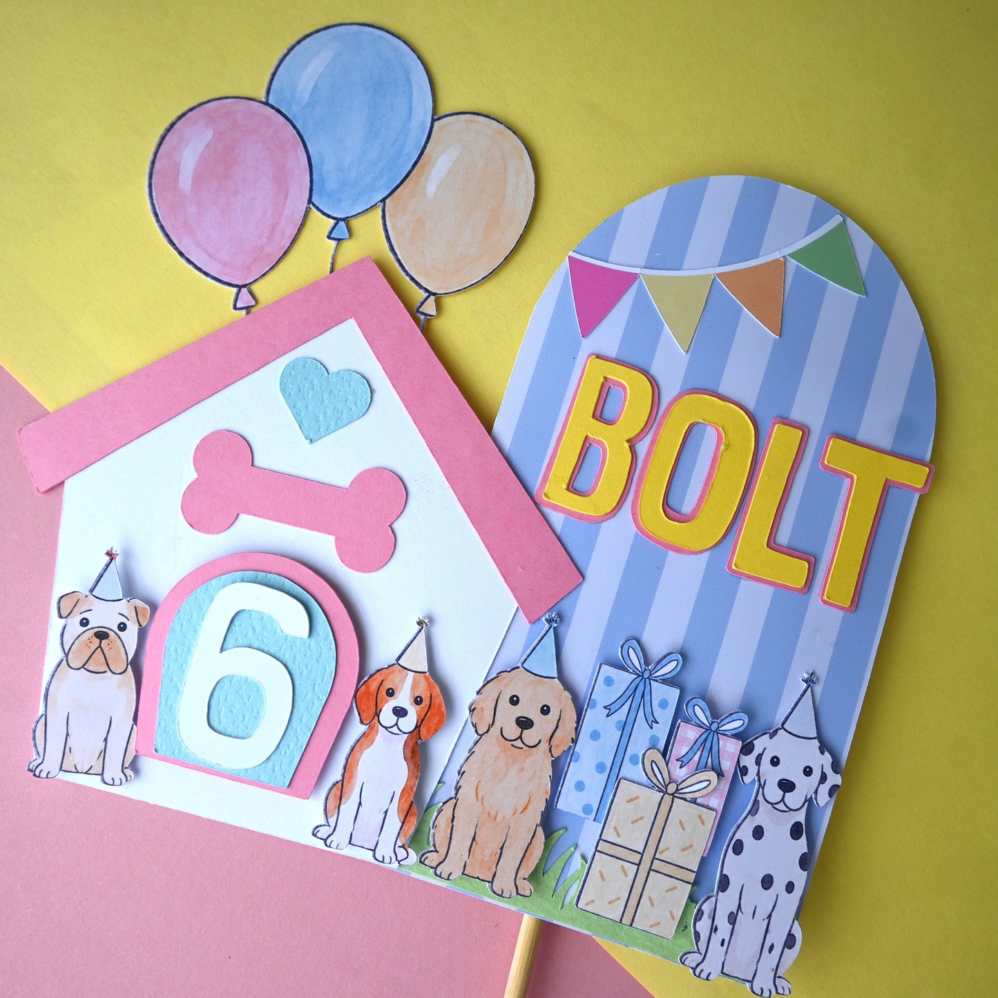 Puppy Dog Cake Topper – Handcrafted Party Decoration