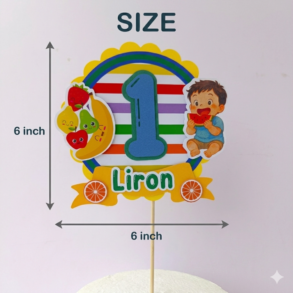 Fruit Theme Cake Topper – Handcrafted Party Decoration