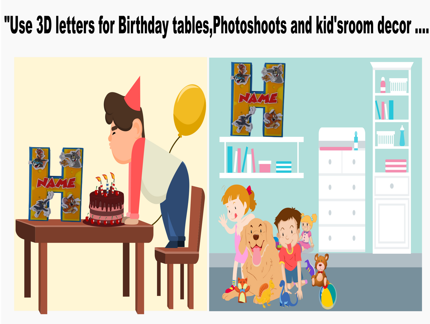 3D Letter Birthday Decoration - Customizable Name