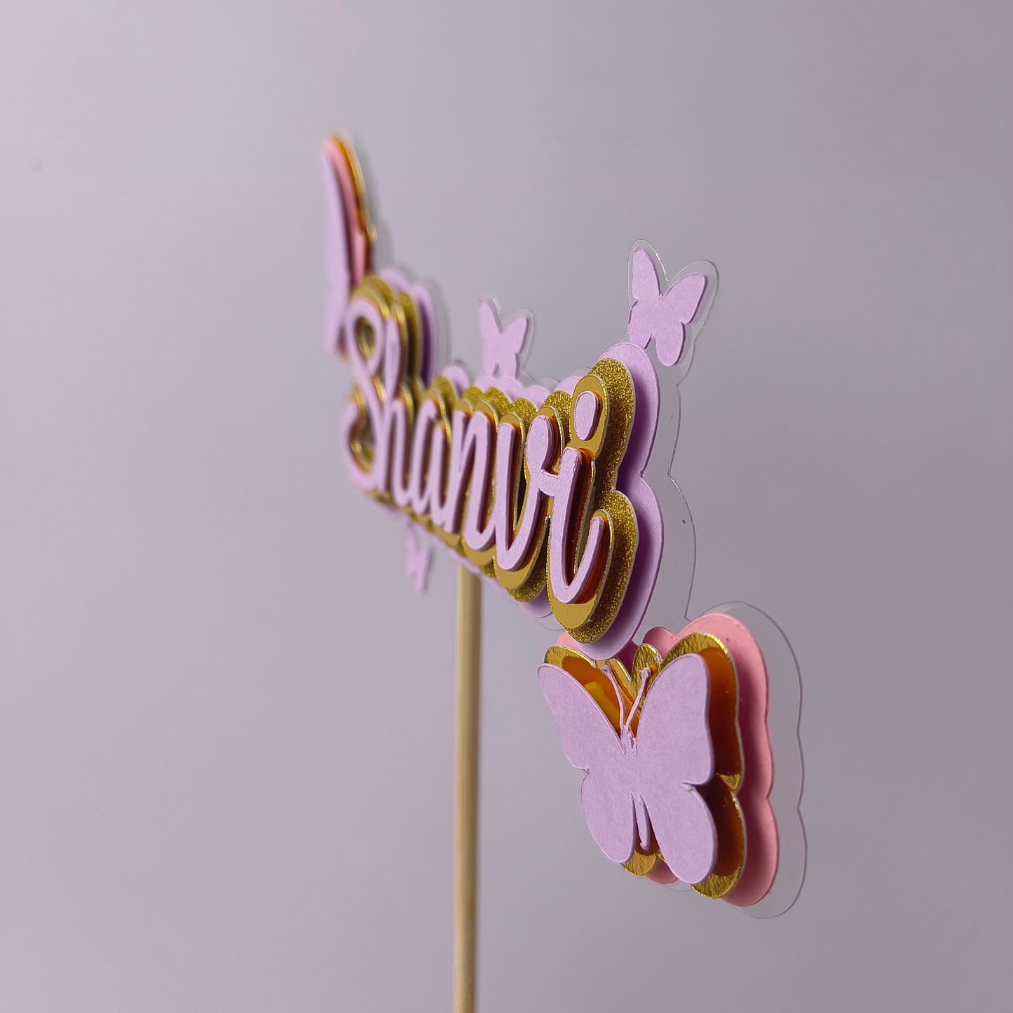 Handcrafted Butterfly Name Topper -