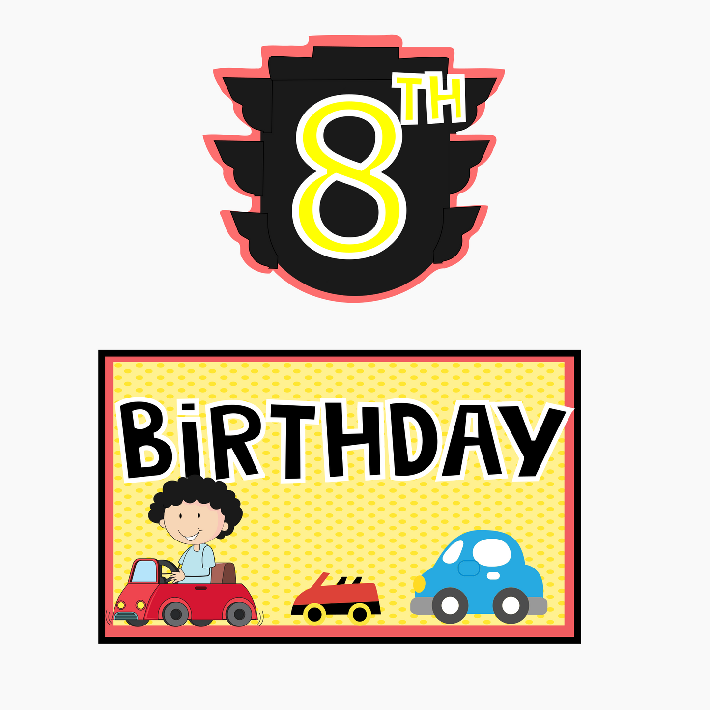 Car Welcome Banner - Custom Name & Age - Party Decoration