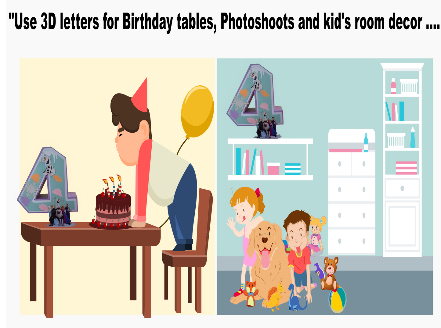 Frozen 3D Letter - Personalized Ice Princess Party Decoration