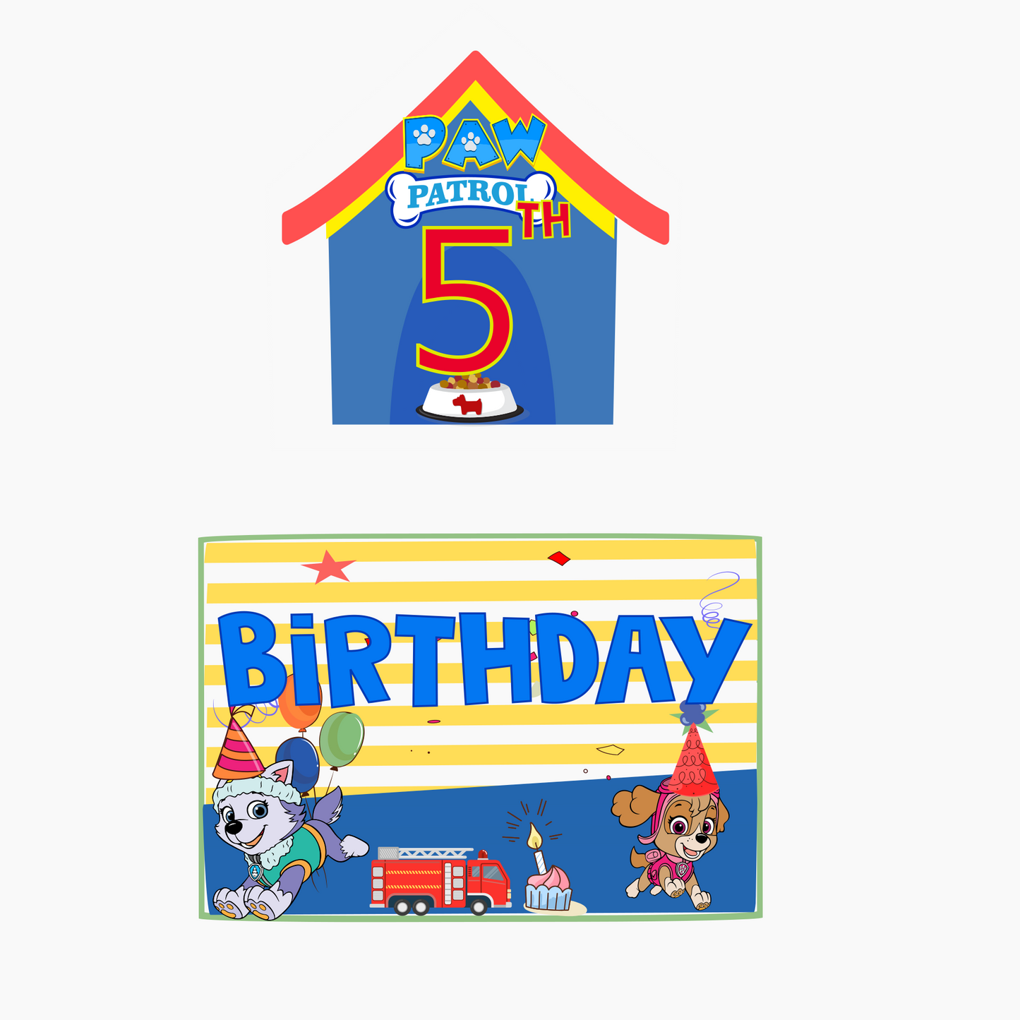 Paw Patrol Welcome Banner - Custom Name & Age - Party Decoration