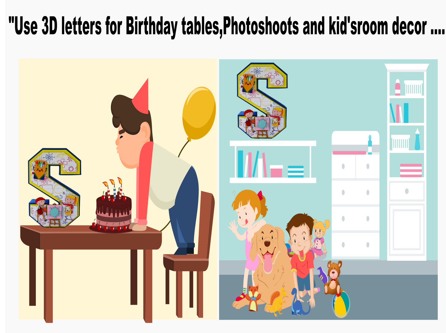 Art Party 3D Letter - Personalized Party Decoration