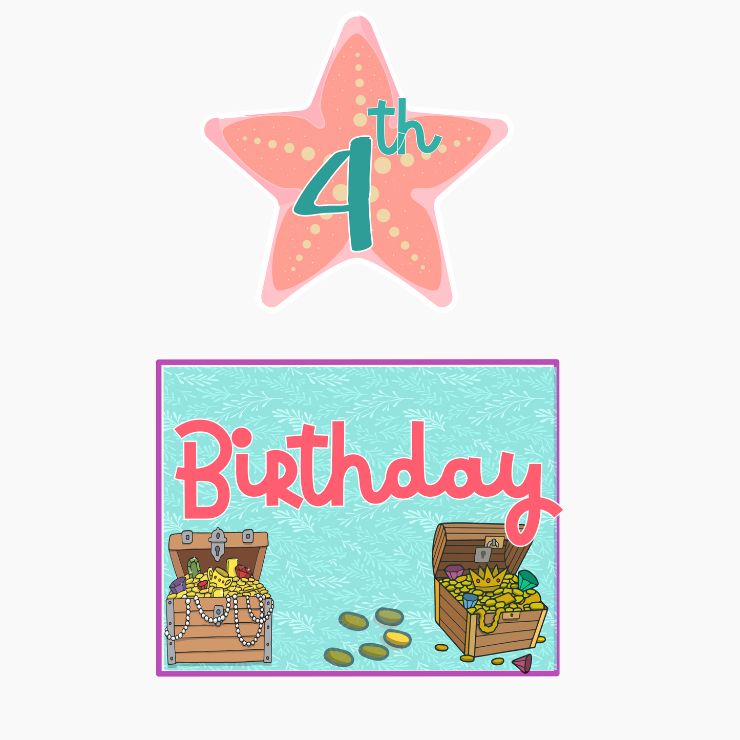 Mermaid Welcome Banner - Custom Name & Age - Party Decoration