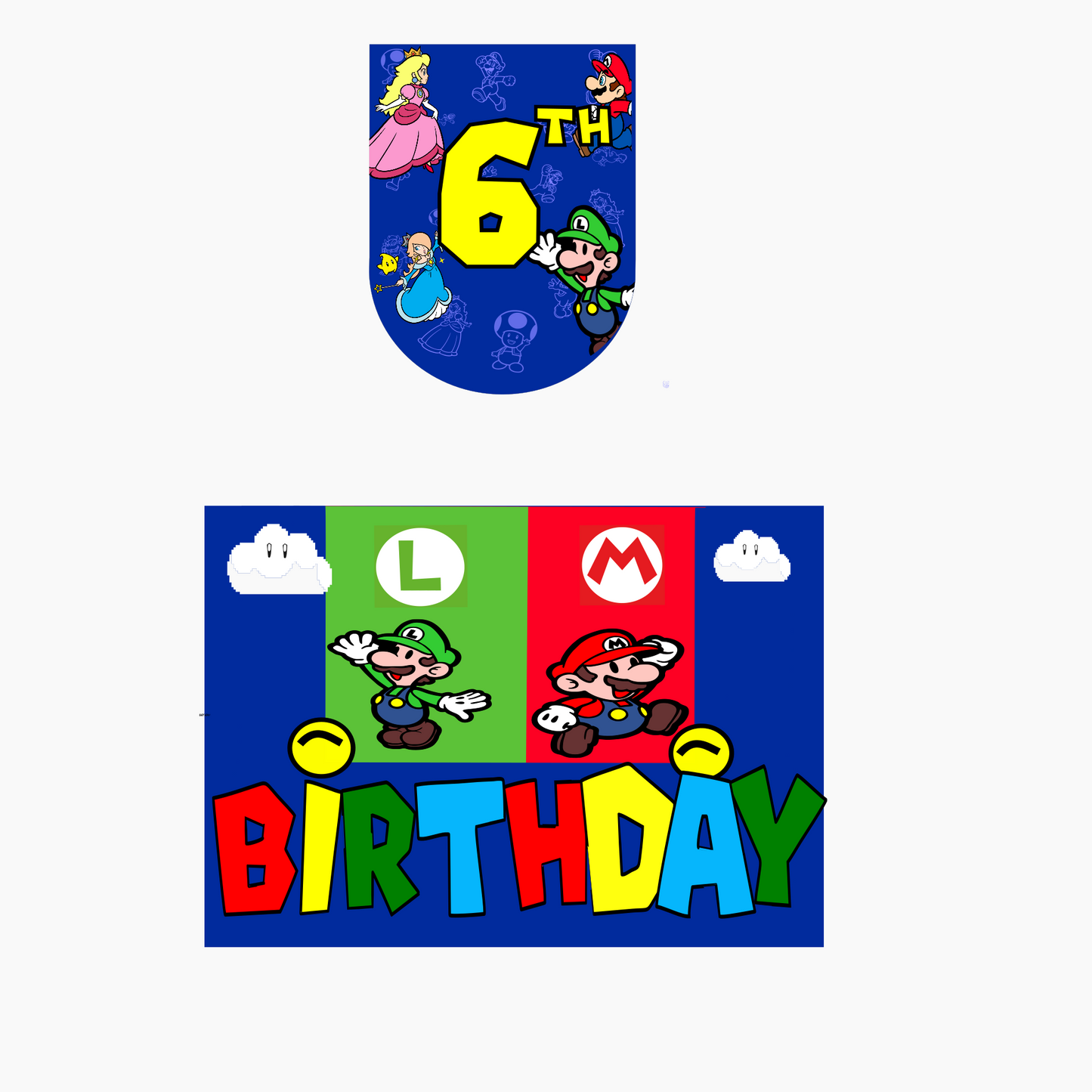 Super Mario Welcome Banner - Custom Name & Age - Party Decoration