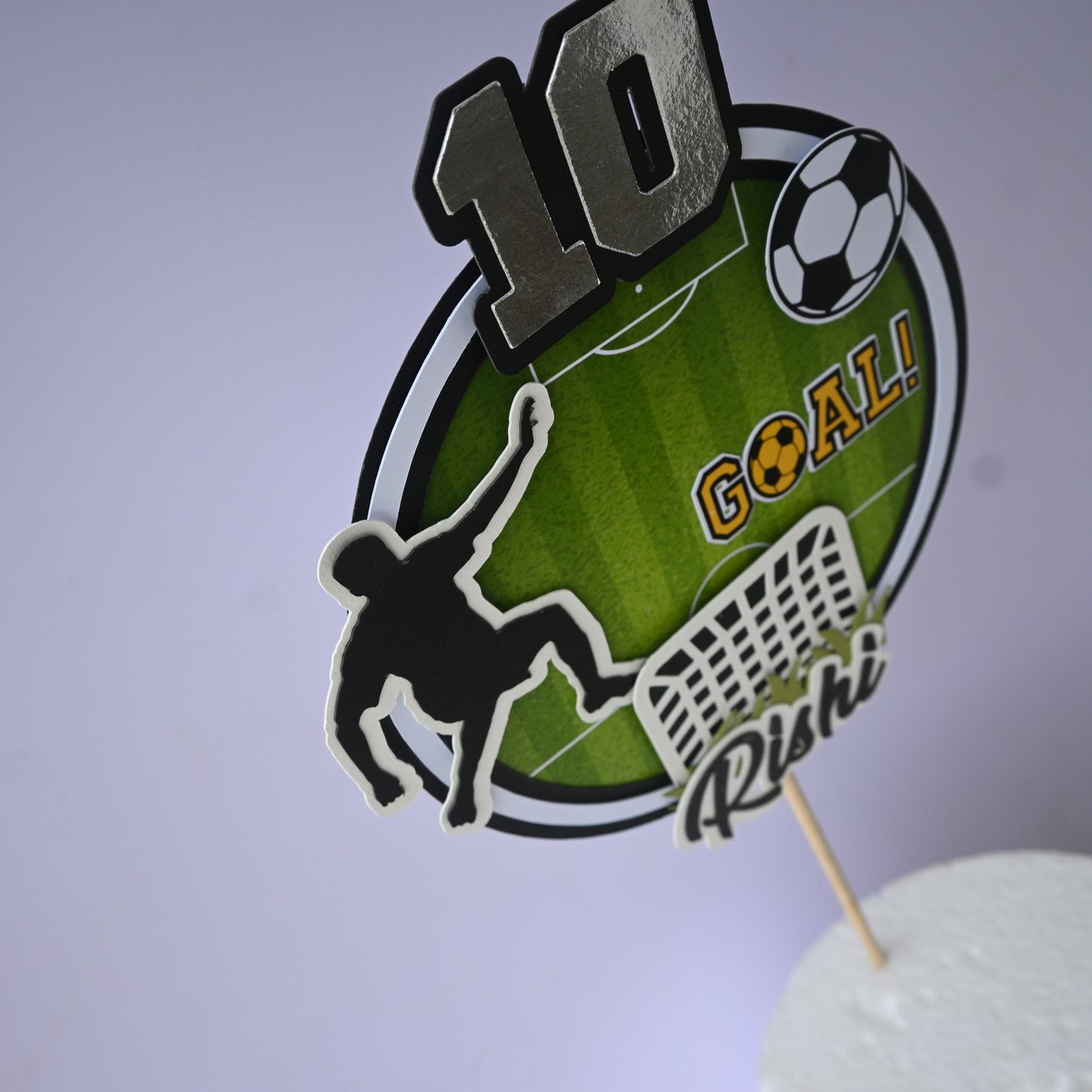 Football Theme Cake Topper – Handcrafted Party Decoration