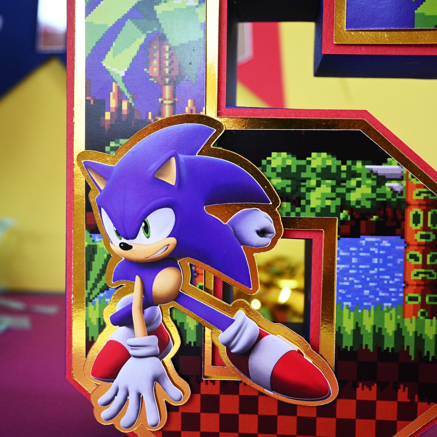 Sonic 3D Letter Birthday Decoration - Customizable with Name or Age