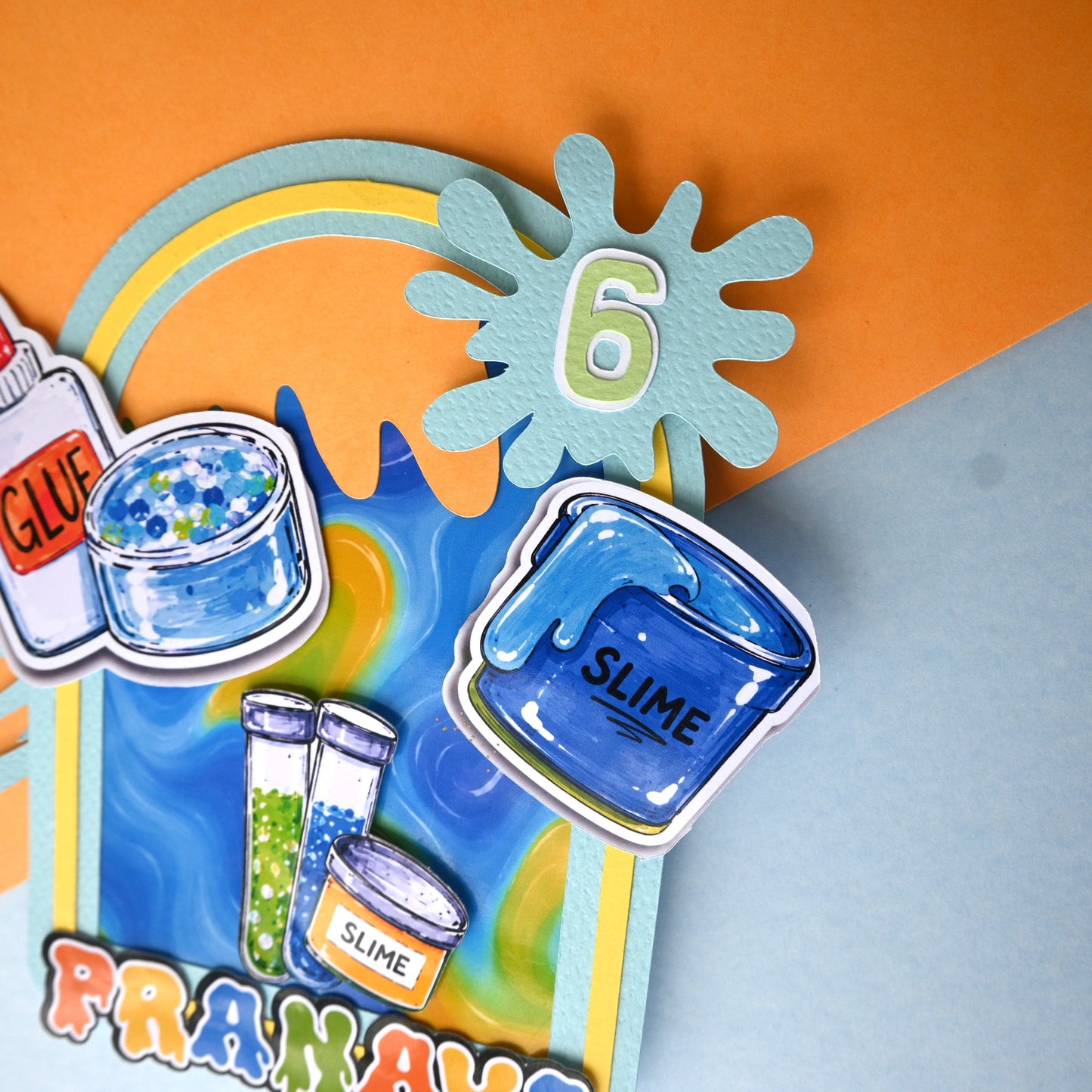 Slime Theme Cake Topper – Handcrafted Party Decoration
