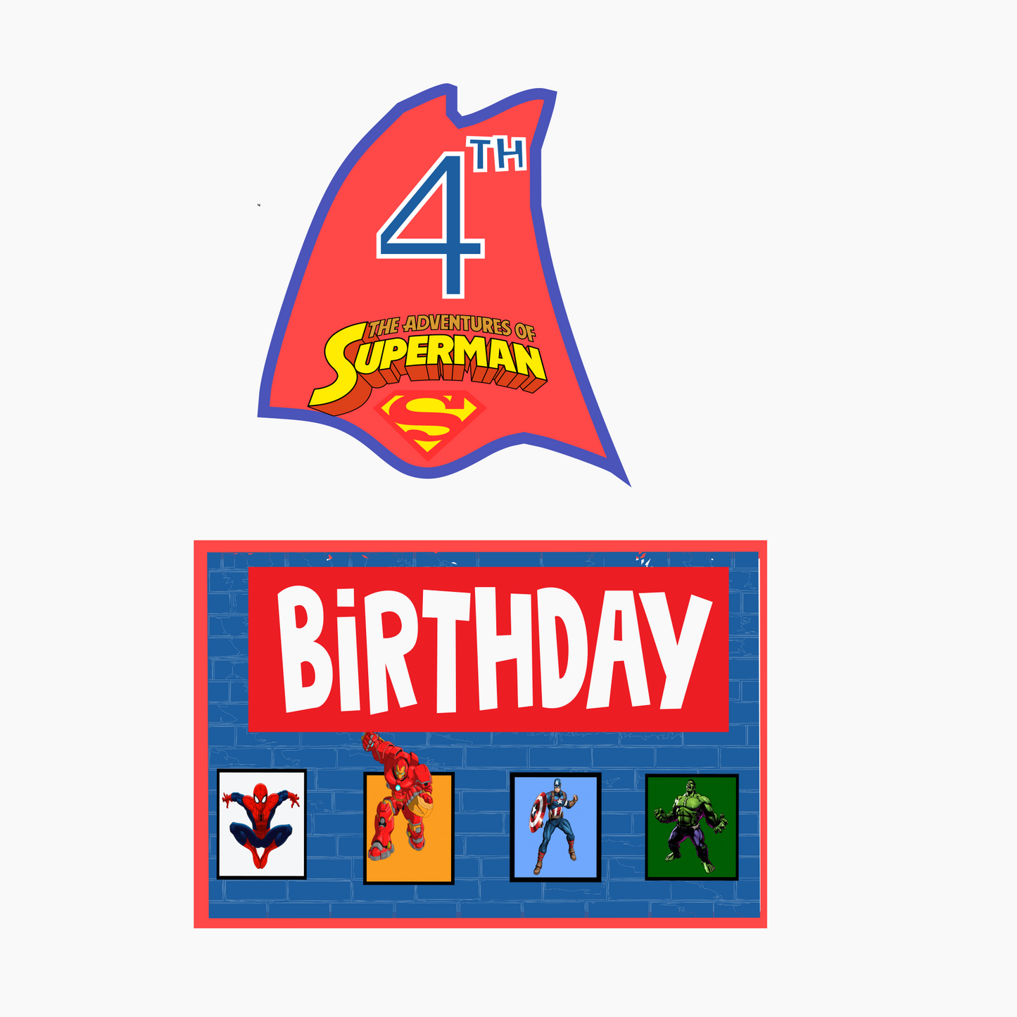 Superhero Welcome Banner - Custom Name & Age - Party Decoration