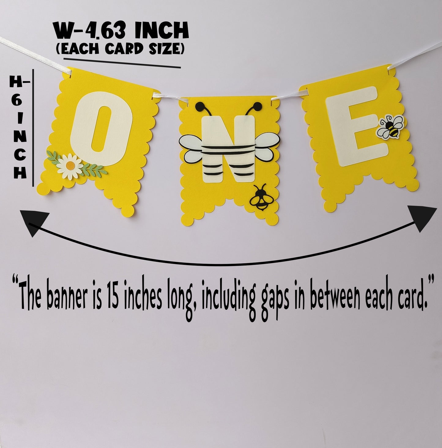 Bee High Chair Banner & Cake Topper Set - Handcrafted Party Decoration
