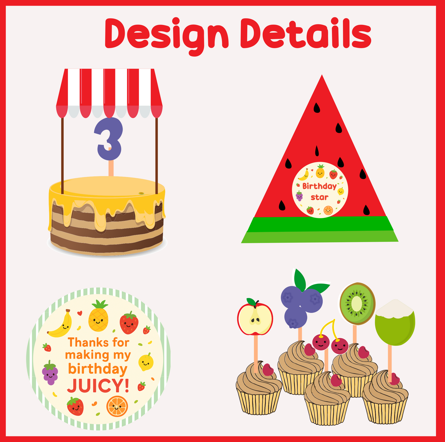 "Fruit Theme Birthday Party Pack"