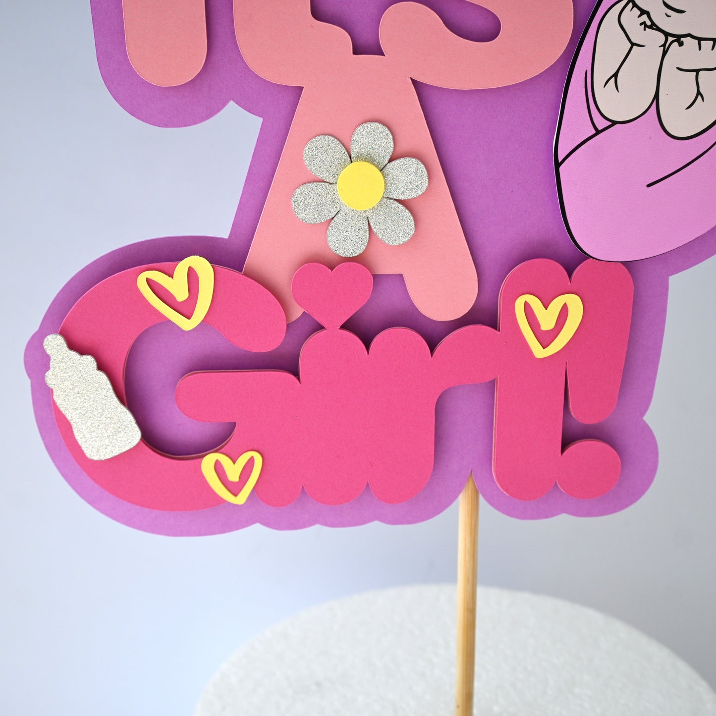 It's a Girl Cake Topper - Baby Shower & Birthday Decoration