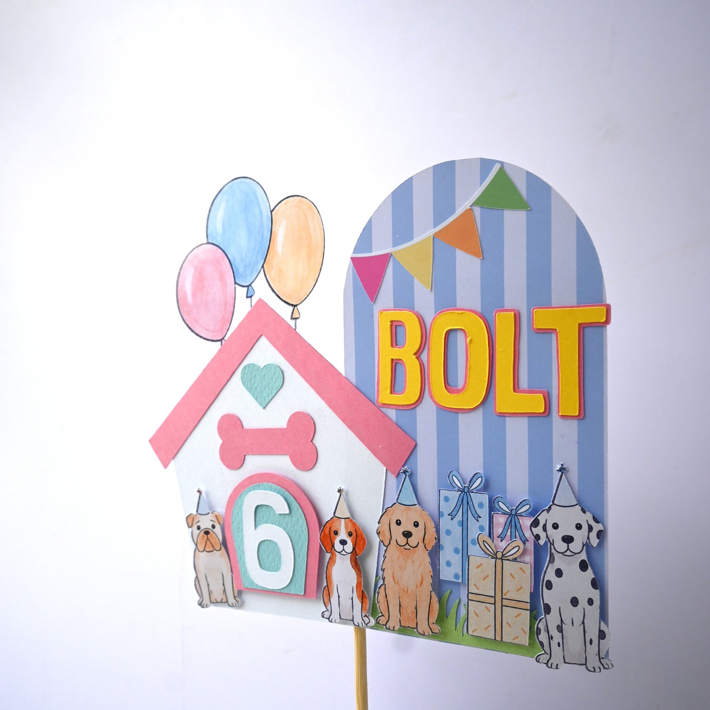 Puppy Dog Cake Topper – Handcrafted Party Decoration