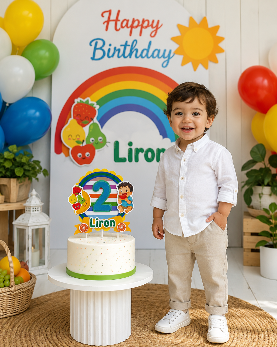 Fruit Theme Cake Topper – Handcrafted Party Decoration