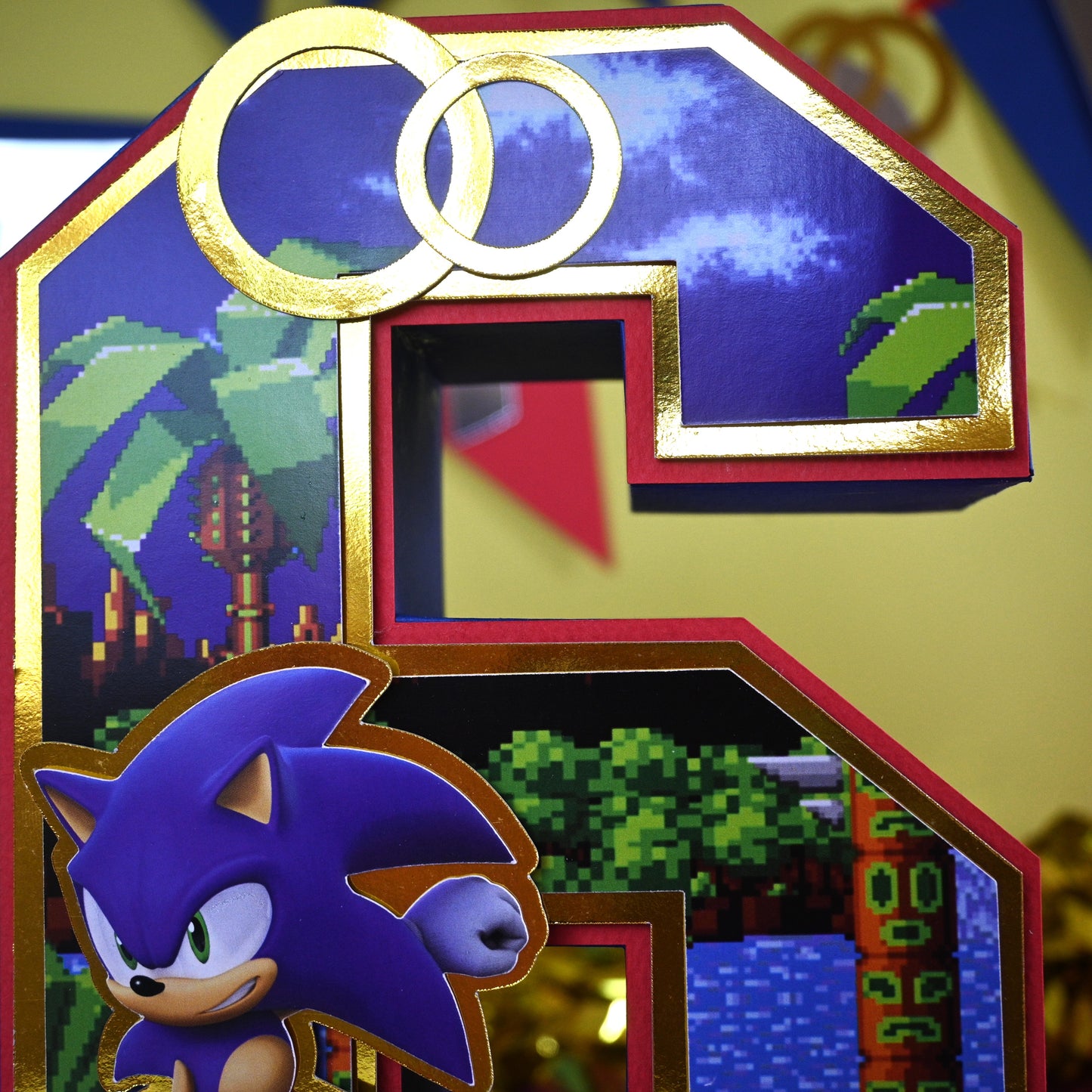 Sonic 3D Letter Birthday Decoration - Customizable with Name or Age