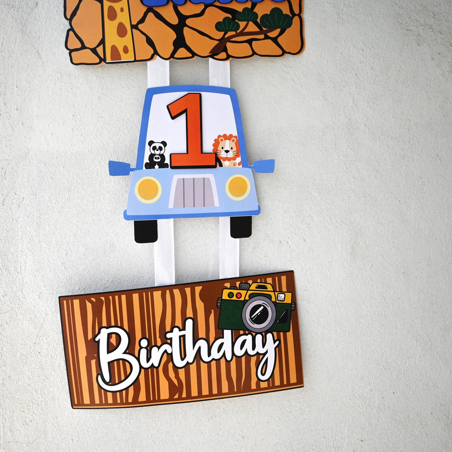 Jungle Welcome Banner - Custom Name & Age - Party Decoration