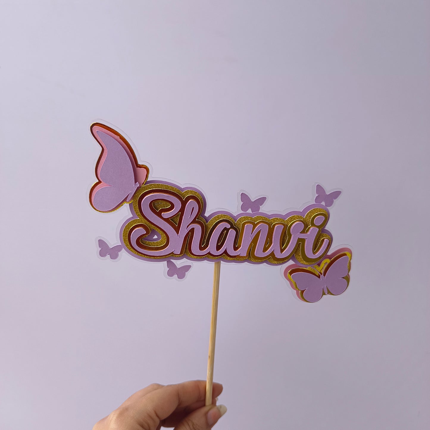 Handcrafted Butterfly Name Topper -