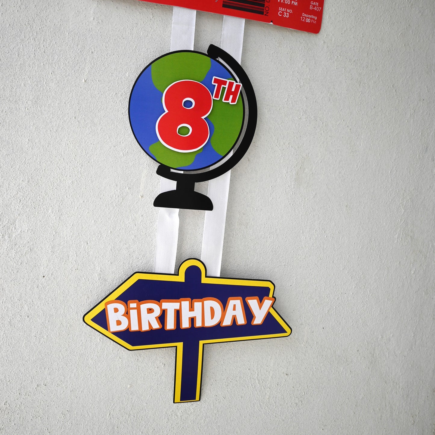 Travel Welcome Banner - Custom Name & Age - Party Decoration