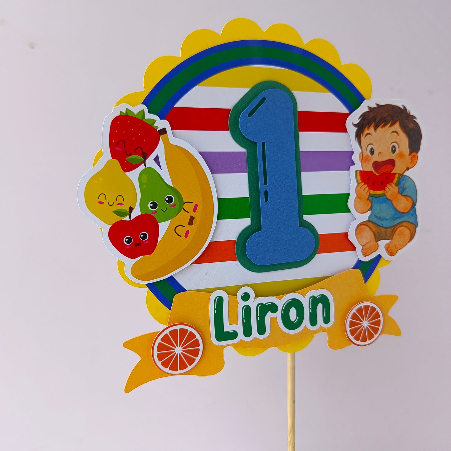 Fruit Theme Cake Topper – Handcrafted Party Decoration