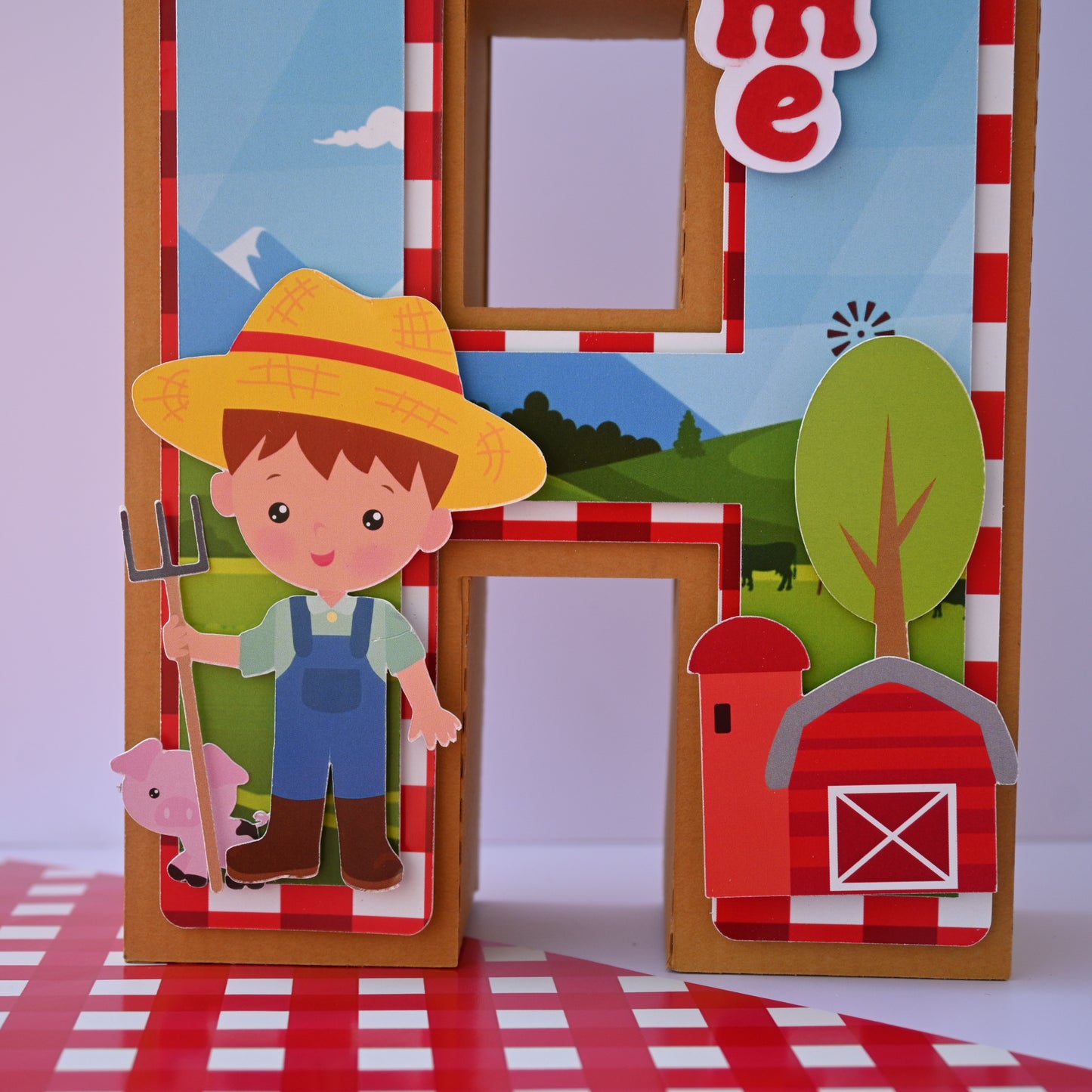 Farm Theme Boy 3D Letter Birthday Decoration - Customizable with Name or Age