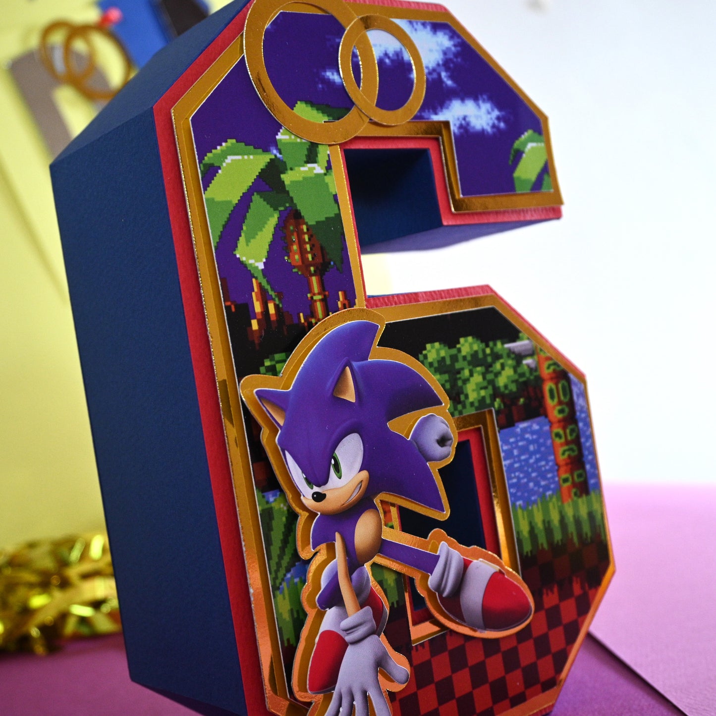 Sonic 3D Letter Birthday Decoration - Customizable with Name or Age