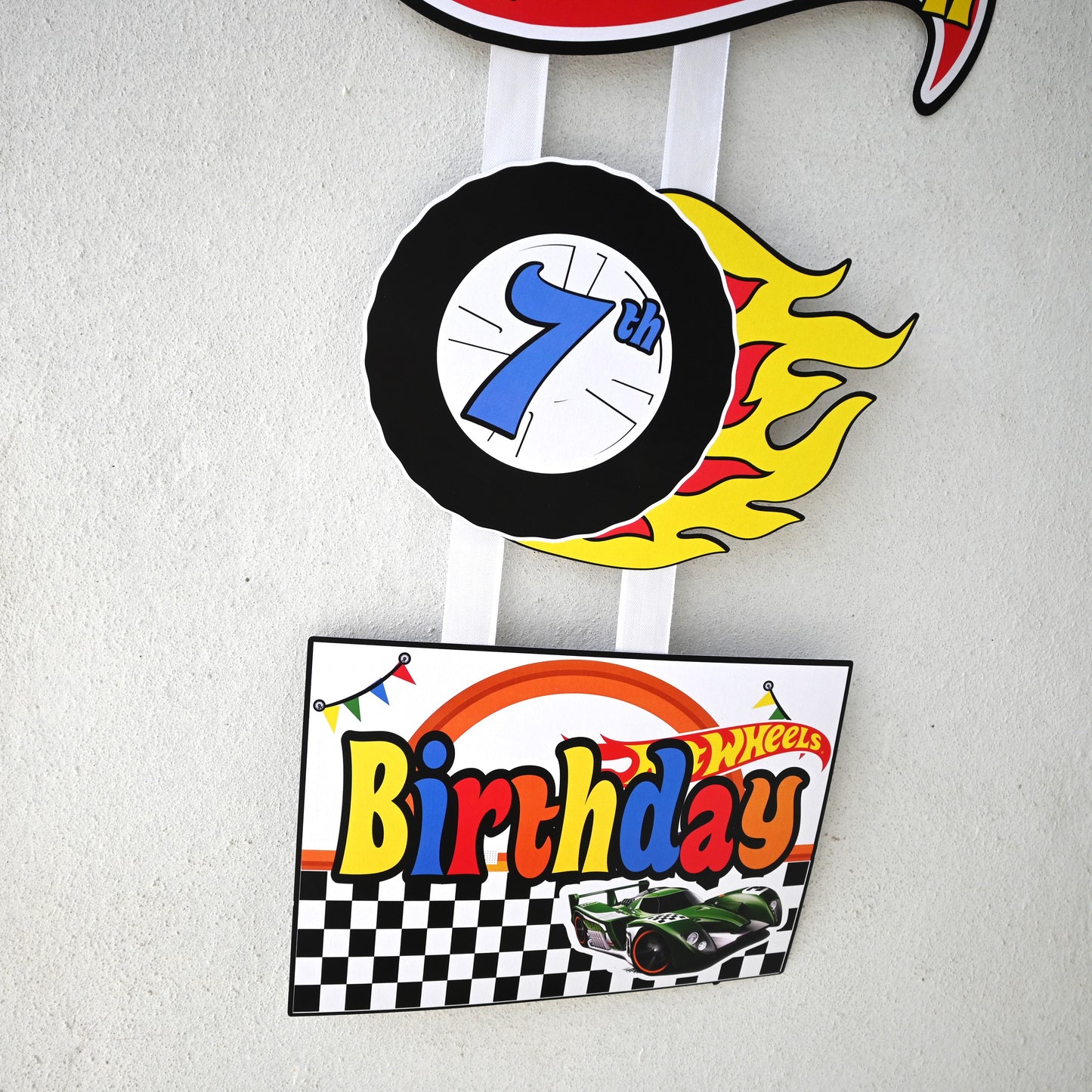 Hot Wheels Welcome Banner - Customizable with Name and Age