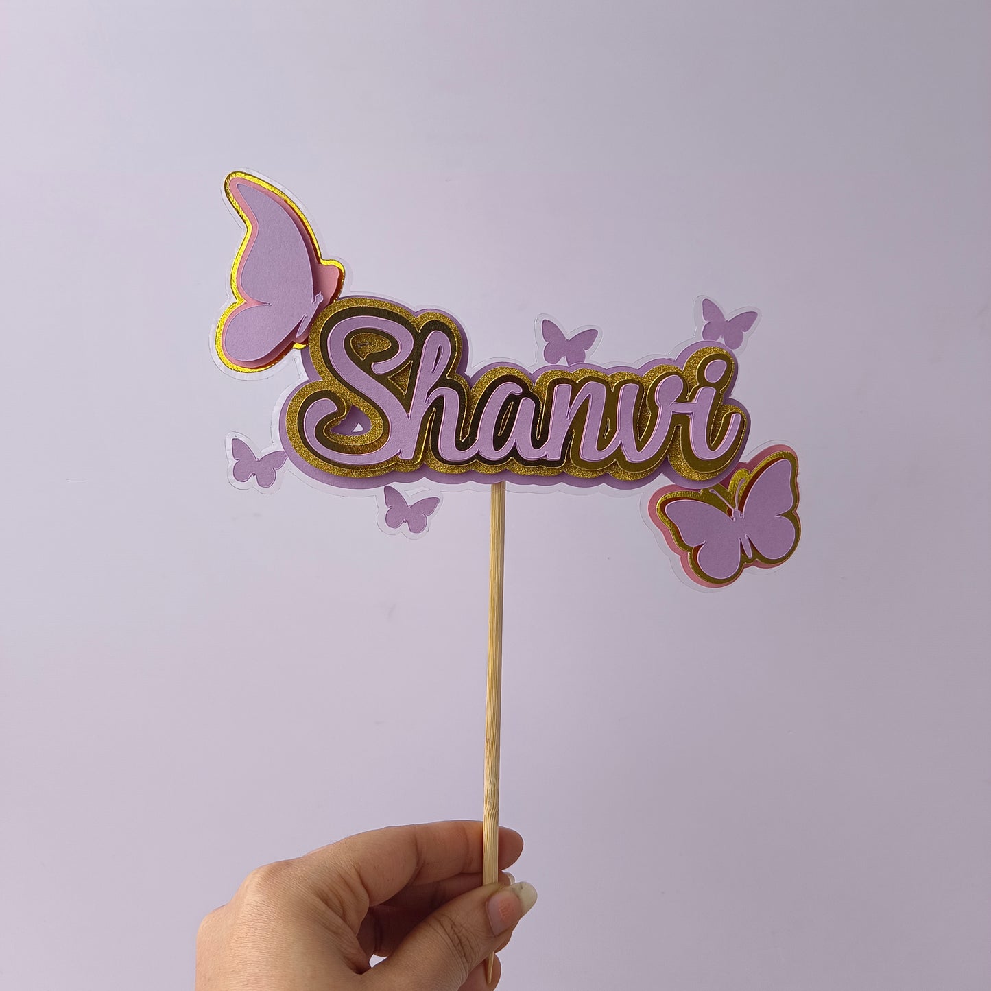 Handcrafted Butterfly Name Topper -