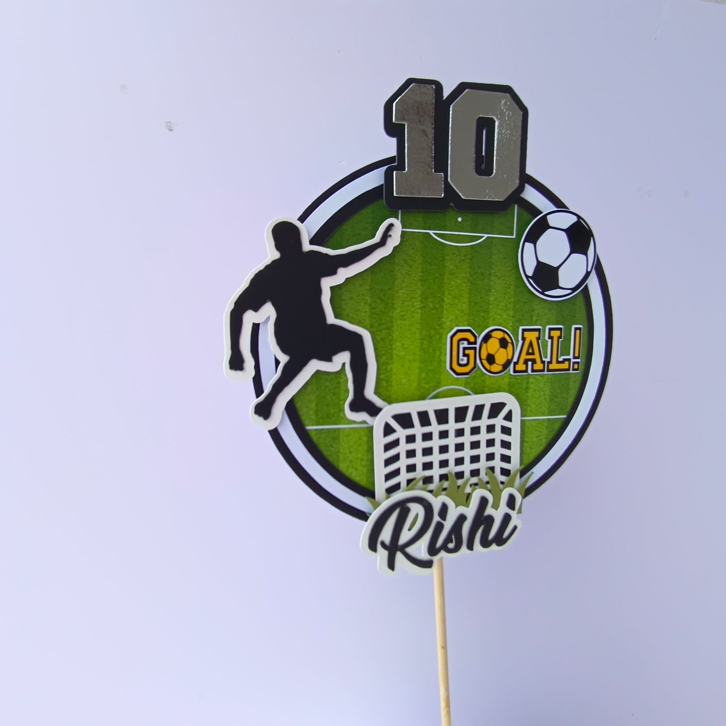 Football Theme Cake Topper – Handcrafted Party Decoration