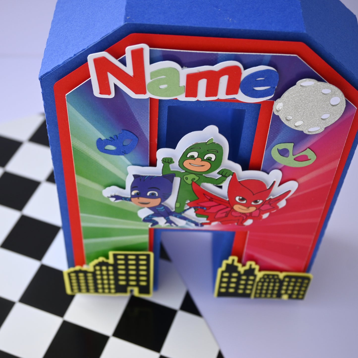 PJ Masks 3D Letter Birthday Decoration - Customizable with Name or Age