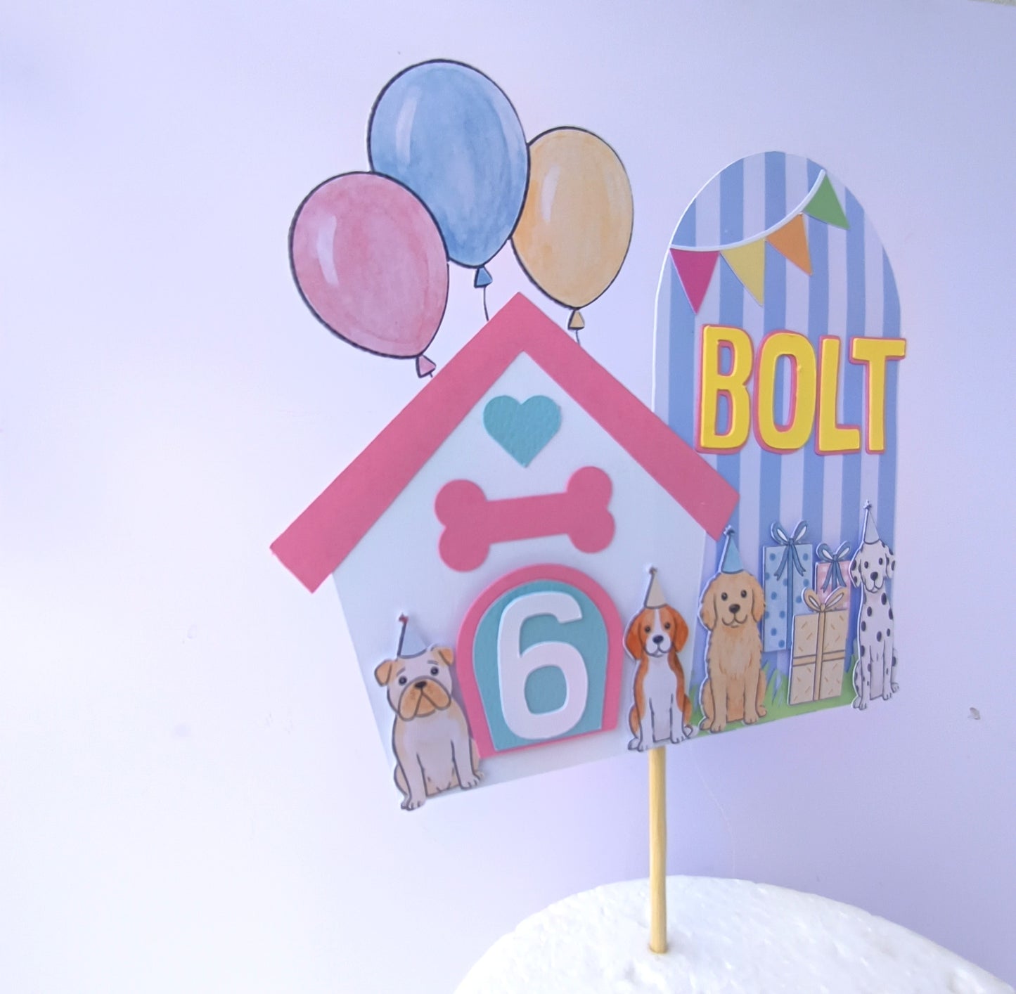 Puppy Dog Cake Topper – Handcrafted Party Decoration