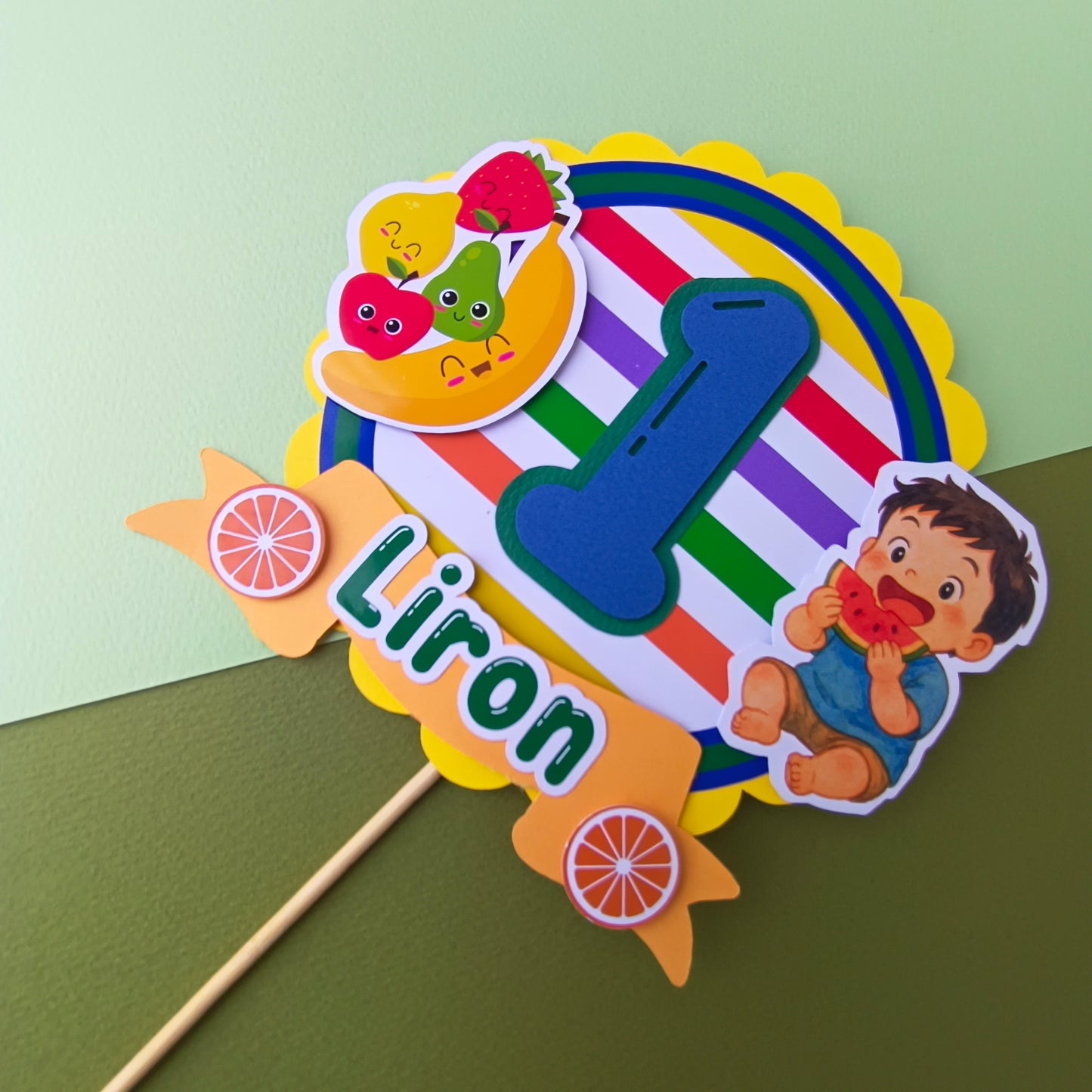Fruit Theme Cake Topper – Handcrafted Party Decoration